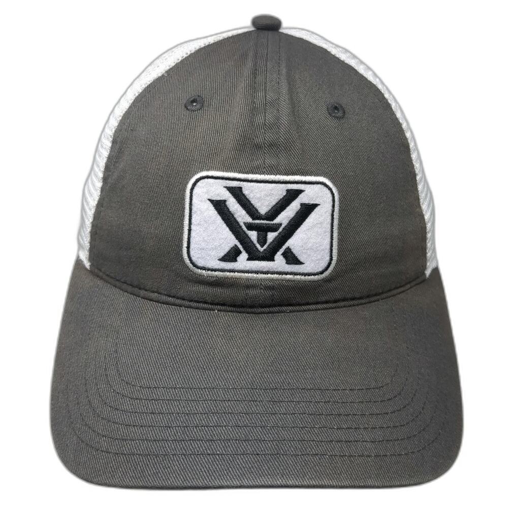 Vortex Gray Baseball Cap One Size Mesh Back Strapback Force of Optics Hat Patch